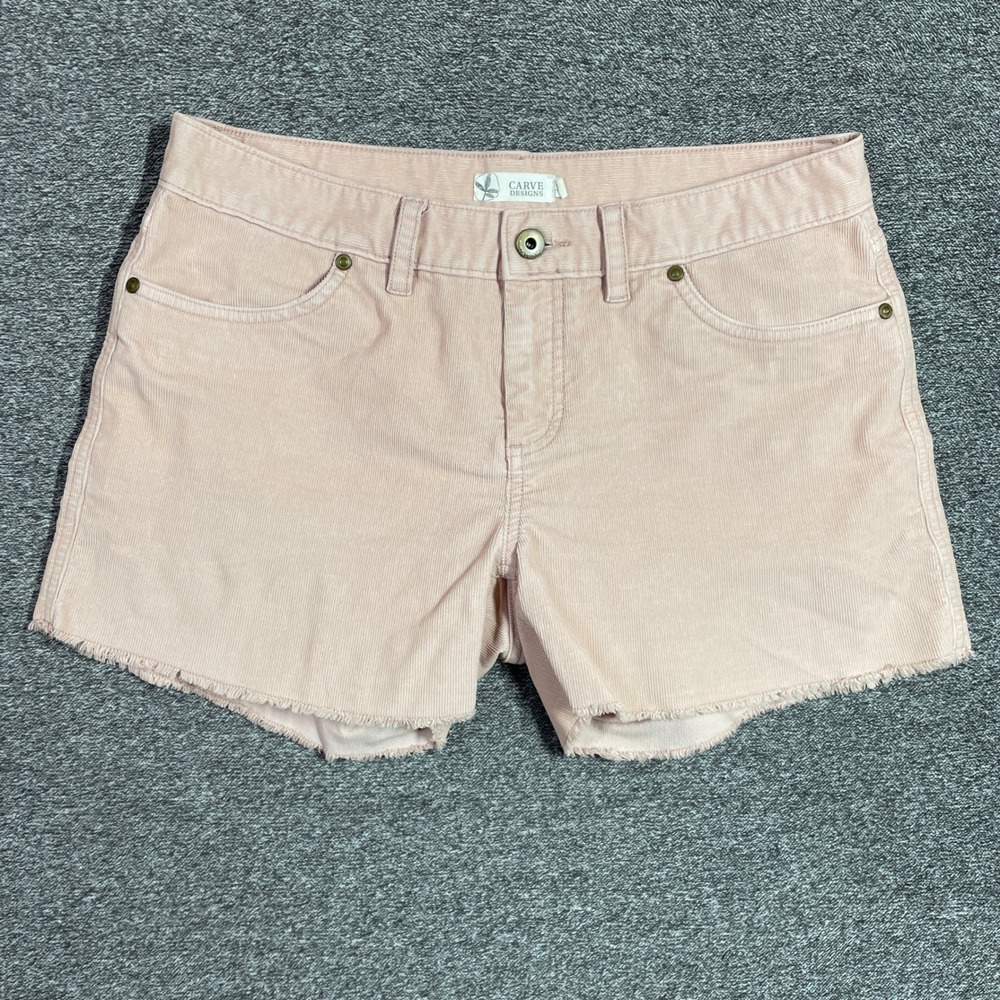 Carve Designs Shorts Womens 4 Blush Pink Corduroy Frayed Hem Stretch Coastal